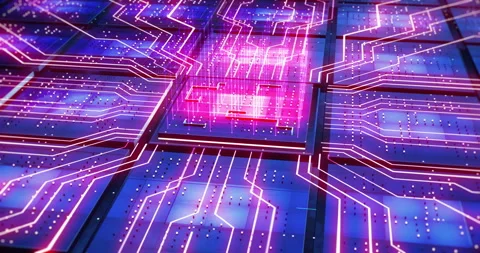 High-Tech Notebook Animation Showing Computer Chips And Motherboard. 库存影片 306654457