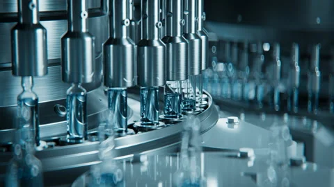 High-Tech Pharmaceutical Manufacturing Line in Operation Stock Footage 307246748