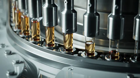 High-Tech Pharmaceutical Manufacturing Line in Operation Stock Footage 307246780