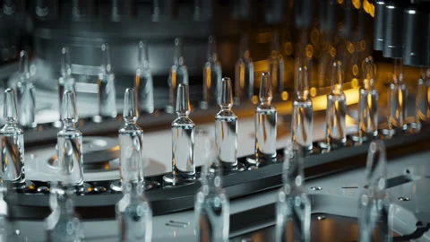 High-Tech Pharmaceutical Manufacturing Line in Operation Stock Footage 307246813