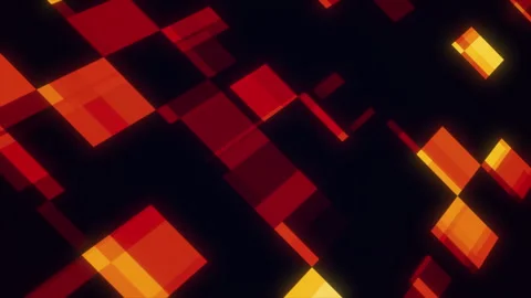 High-tech pixelated rotating checkered retro background with stylish orange a Stock Footage 260628793