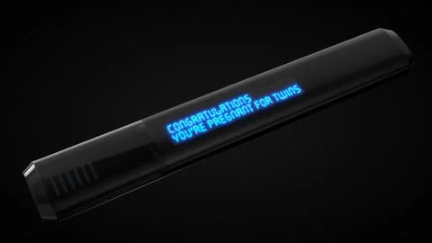 High tech pregnancy test with screen.3d illustration Illustrazione stock