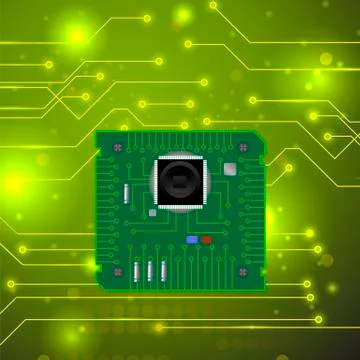 High Tech Printed Circuit Board Stock Illustration