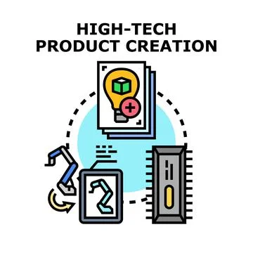 High tech product creation process vector conceptual illustration Stock Illustration