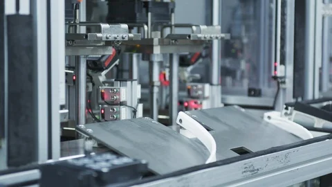 High Tech Production Plant - Computerized Chip Manufacturing Stock Footage 89582775