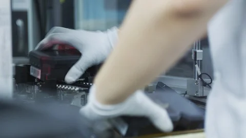 High Tech Production Plant - Computerized Chip Manufacturing Video stock 89583127