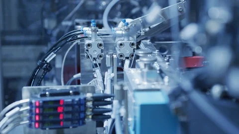 High Tech Production Plant - Computerized Manufacturing Stock Footage 98660060