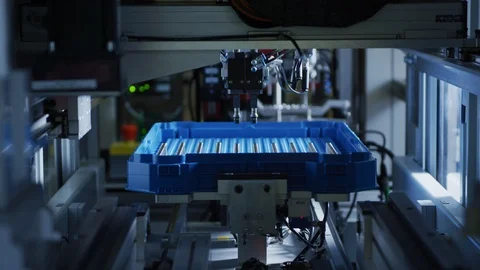 High Tech Production Plant - Computerized Chip Manufacturing Stock Footage 98661935