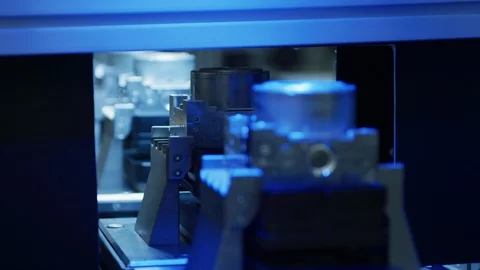 High Tech Production Plant - Computerized Manufacturing Stock Footage 98663136