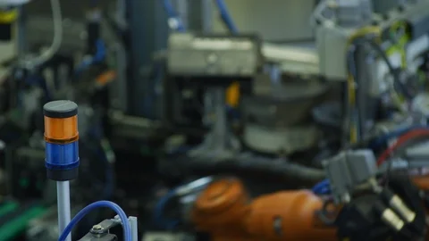 High Tech Production Plant - Computerized Chip Manufacturing Stock Footage 98709242