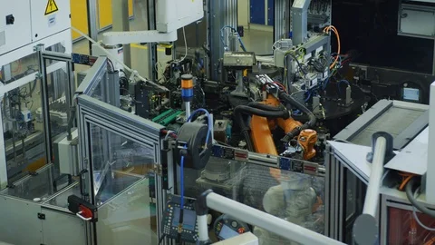 High Tech Production Plant - Computerized Robotics Manufacturing Video stock 98709695