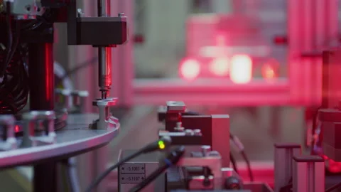 High Tech Production Plant - Computerized Chip Manufacturing Stock Footage 167133091