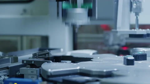 High Tech Production Plant - Robotic Precision Manufacturing Stock Footage 168904599