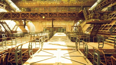 High tech retrofit maintenance aisle for automation upgrade Stock Footage 339619318