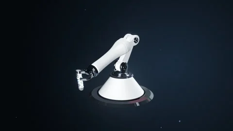 High-tech robot examining genetic sequence, 4K Stock Footage 337439986