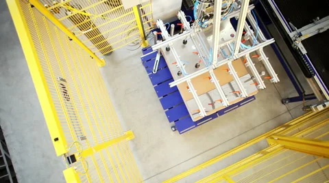 High-tech robotic line for production of metal pipes. Top view of the complex. 動画素材 63994978