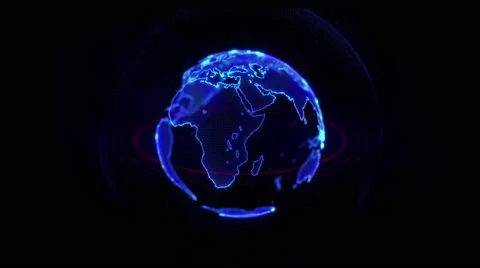 High Tech Rotating Globe Animation 4K UH... | Stock Video | Pond5