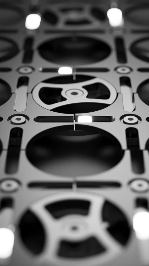 High-tech rotating metal component in sharp detail. Video stock 313549403