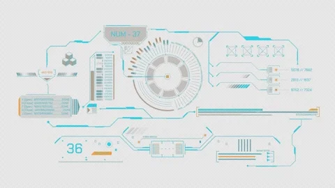 High-tech screen design with data processing animation Stock Footage 292991642