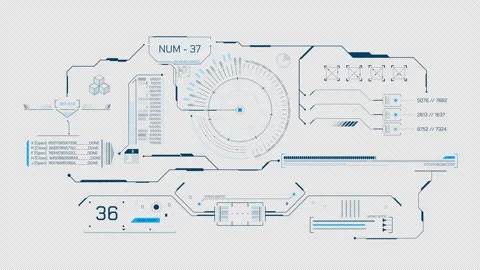High-tech screen design with data processing animation 스톡 동영상 296207875