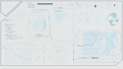 High-tech screen with recognition and location tracking features Stock Footage 329325254