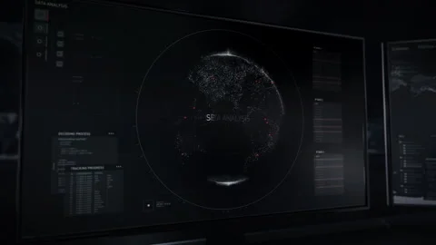 High Tech Security Firewall Tracking Source Of Cyber Hack Attack Threat Stock Footage 279218822