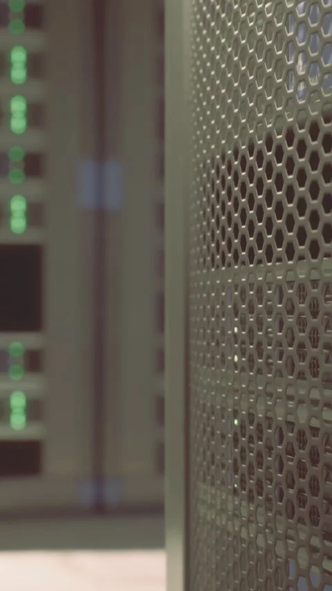 High tech server room with illuminated equipment in a data center environment 库存影片 313728777
