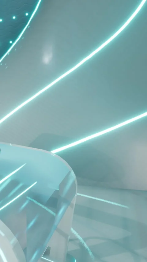 High tech setup with neon lights in a modern space Stock Footage 339404532