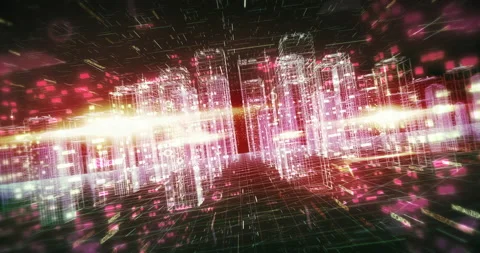 Futuristic City With A Futuristic Design Background, Futuristic City Stock  Footage, Royaltyfree Footage, 3d Rendering Retro Futuristic Background  Virtual Space On The Background Of The Stars And The City Background Image  And