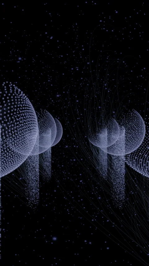 High tech symetrical space with flowing connections Stock Footage 329142801