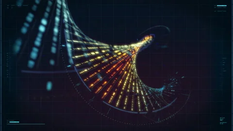 High Tech System Studying Evolution By Inspecting Genetic Molecule Strand 스톡 동영상 205612747