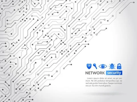 High-tech technology background texture. Network security icons Stockillustratie
