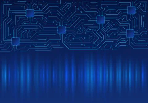High-tech technology blue background texture. Circuit board minimal pattern. Stock Illustration