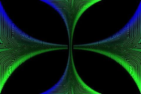 High tech technology digital circuit dimension internet electronic tile vortex Illustrazione stock