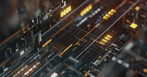 High tech technology geometric and connection system background Stock Footage 155211763