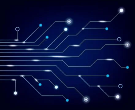 High tech technology geometric and connection system background. Vector illus Illustrazione stock
