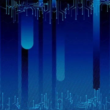 High tech technology geometric and connection system background with digital  Stock Illustration