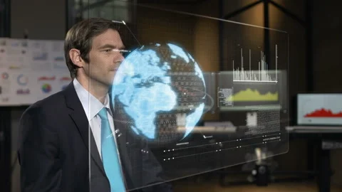 High tech touch screen  Stock Footage 210632654