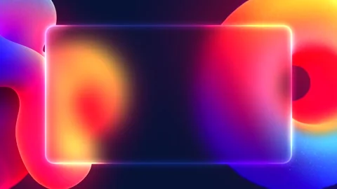 High-Tech UI Animation with Glowing Abstract 3D Shapes and a Frosted Screen Stock Footage 305107604