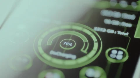 High tech user interface from a screen display Stock Footage 326044725