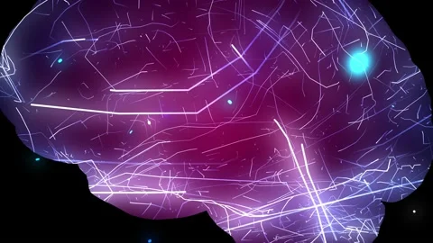 A high-tech visual representation of a brain, with futuristic elements and Stock Footage 237918883