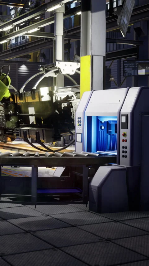 High tech workshop showcasing innovative machinery and advanced equipment Stock Footage 335451457