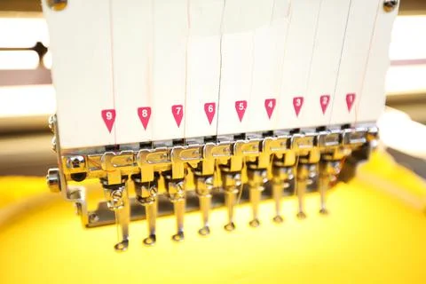 High technology automatic sewing machine control by computer programming. Sew Stock Photos