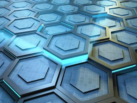 High technology background with hexagons Stock Illustration