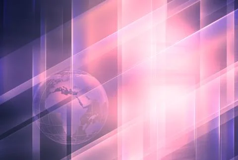 High technology big flat screen with glowing surfaces and earth globe concept Stock Illustration