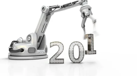 High Technology Christmas 3d animation. New Year 2015 made of metal Stock Footage 44041053