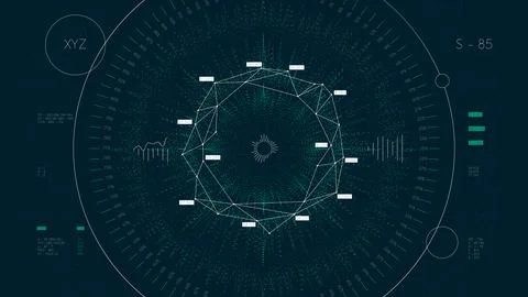 High technology for collecting and sorting big data, digital information clou Illustrazione stock