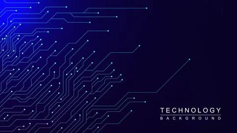 High technology digital data concept with futuristic circuit board. Illustrazione stock