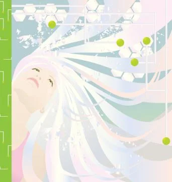 High technology girl vector illustration Stock Illustration