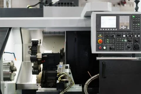 High technology Industrial Machine control by PLC programing logical control  Stock Photos